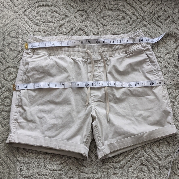 CALVIN Klein cotton beige comfy shorts elastic waist Large @L - Picture 3 of 9
